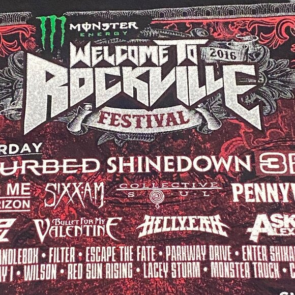 Welcome to Rockville XL Heavy Metal Festival 2016 TShirt Disturbed Zombie 5FDP - Picture 11 of 16